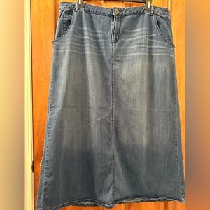 Cato Blue Midi A-Line Skirt for Work